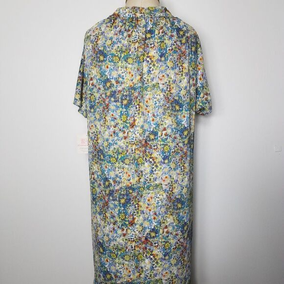 Rachel Roy Floral Print Dress • Tie Neck • Peek-a-Boo Sleeves • Flowy w/ Pockets - Picture 6 of 10